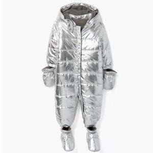 Gymboree Silver Puffer Snowsuit – Size 0-3 Months NWT